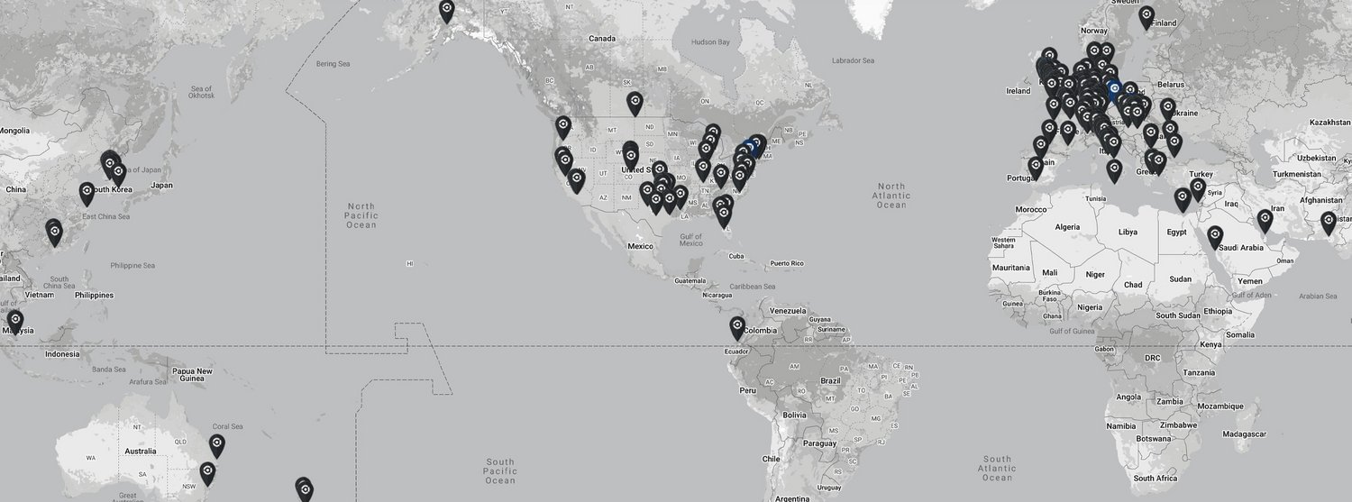 Cryotherapy Map Map of locations with CRYONiQ cryotherapy chamber