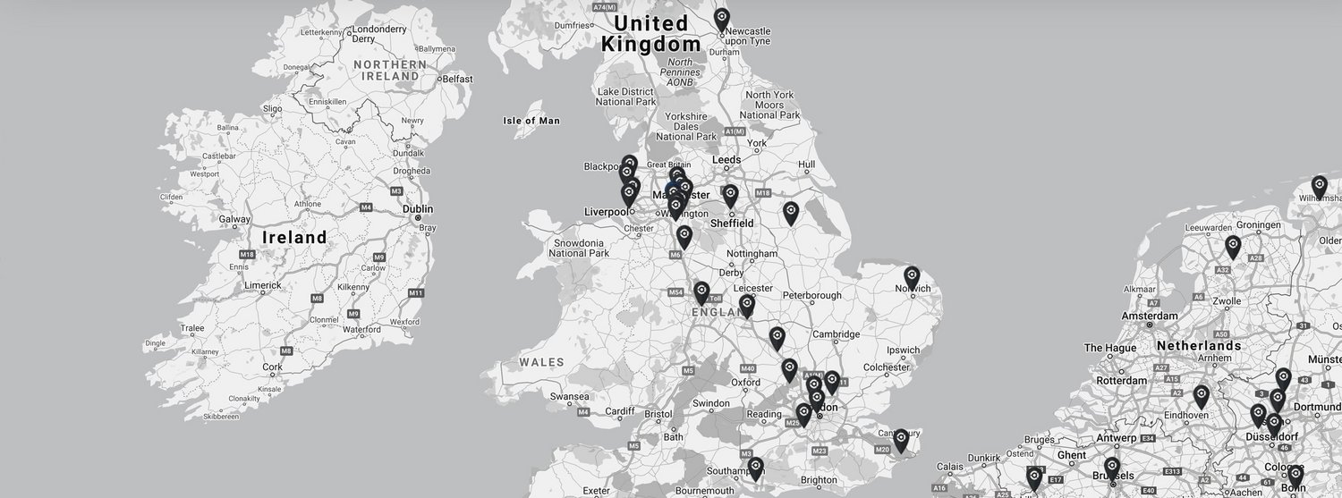 Cryotherapy Map Map of locations with CRYONiQ cryotherapy chamber