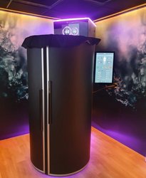 Cryotherapy machine in Netherlands with lights on