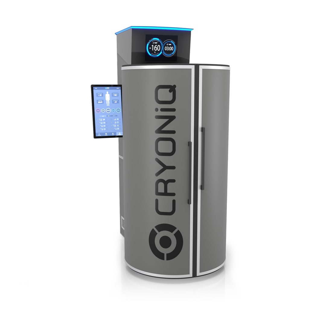 CRYO XC™ cryotherapy unit exterior customized in CRYONiQ logo