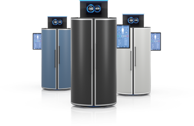 Three cryotherapy chambers Three cryotherapy chambers standing next to each other